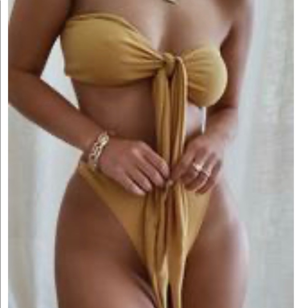 BRAND NEW JLUX Bandeau Bikini (mustard color)